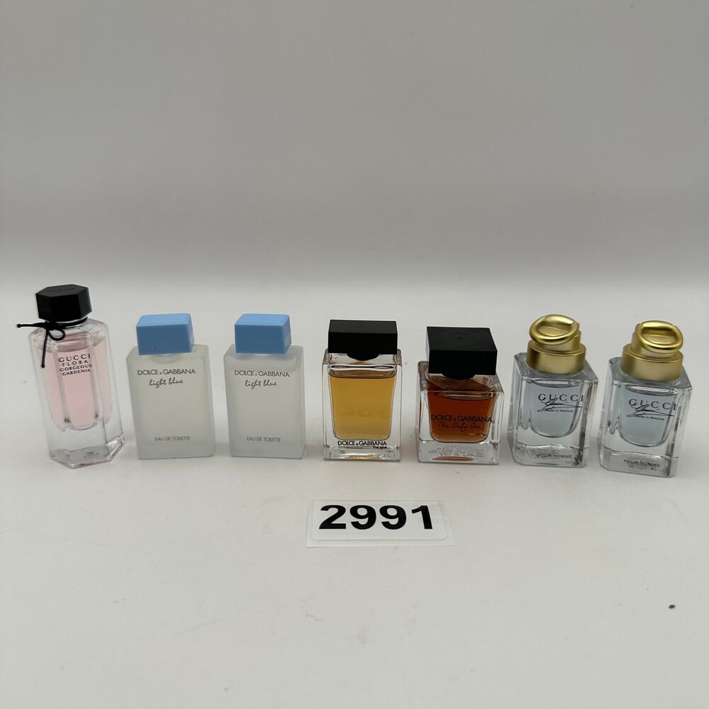 LOT OF 7 - DESIGNER PERFUME MINI BOTTLES GUCCI DOLCE & GABBANA LIGHT BLUE